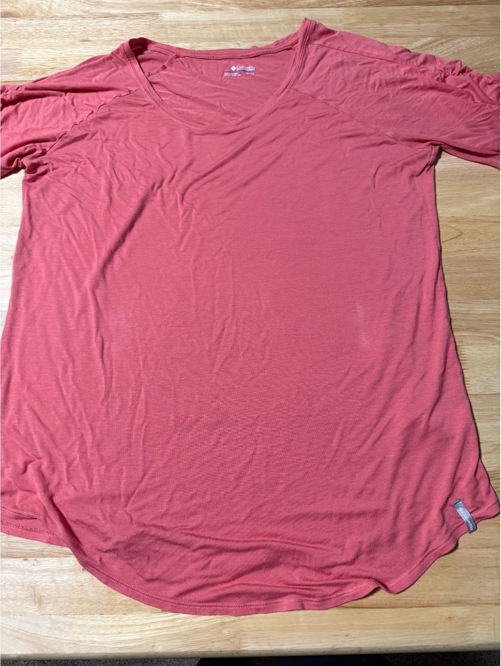 Women’s Columbia Pink Short Sleeve Ruched Sleeve Top Size XL